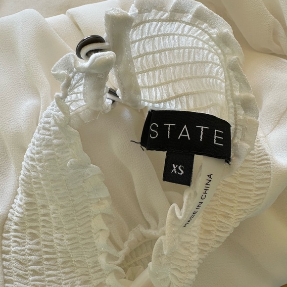 👚STATE White Ruffle Blouse – XS (2–4) – Romantic & Lightweight - Picture 12 of 14